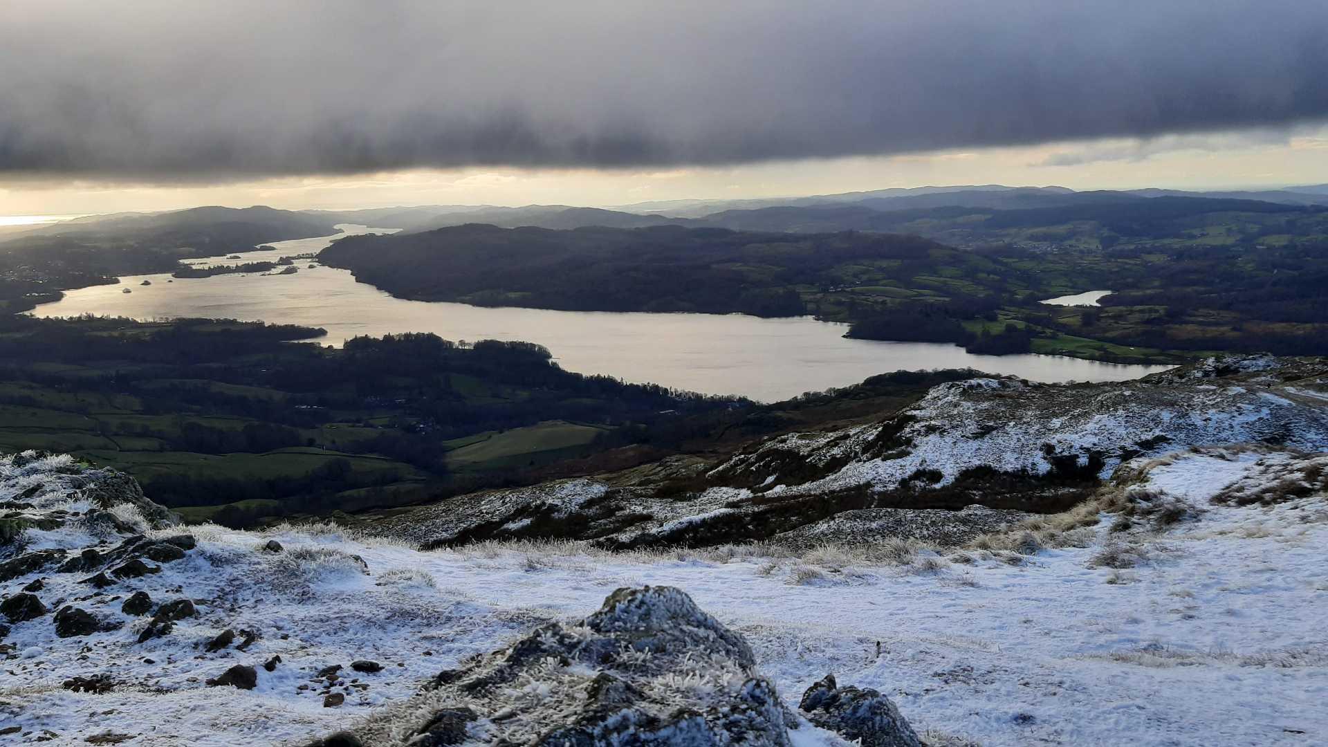 Lake Windermere in the snow