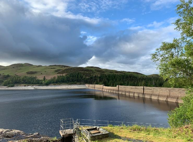 Low water levels in Haweswater (Cumbria), taken 3 June 2020. Photo © Katie Muchan.